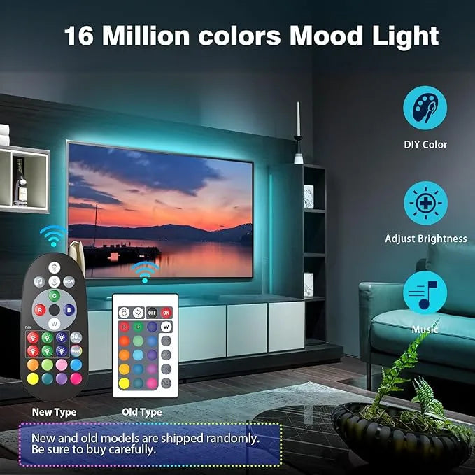 TV LED Lights, 3M TV Backlight for TV, Music Sync LED TV Light with Bluetooth Function - RGB Color Changing Light Strip for Bedroom Home Party Theater [Energy Class A]